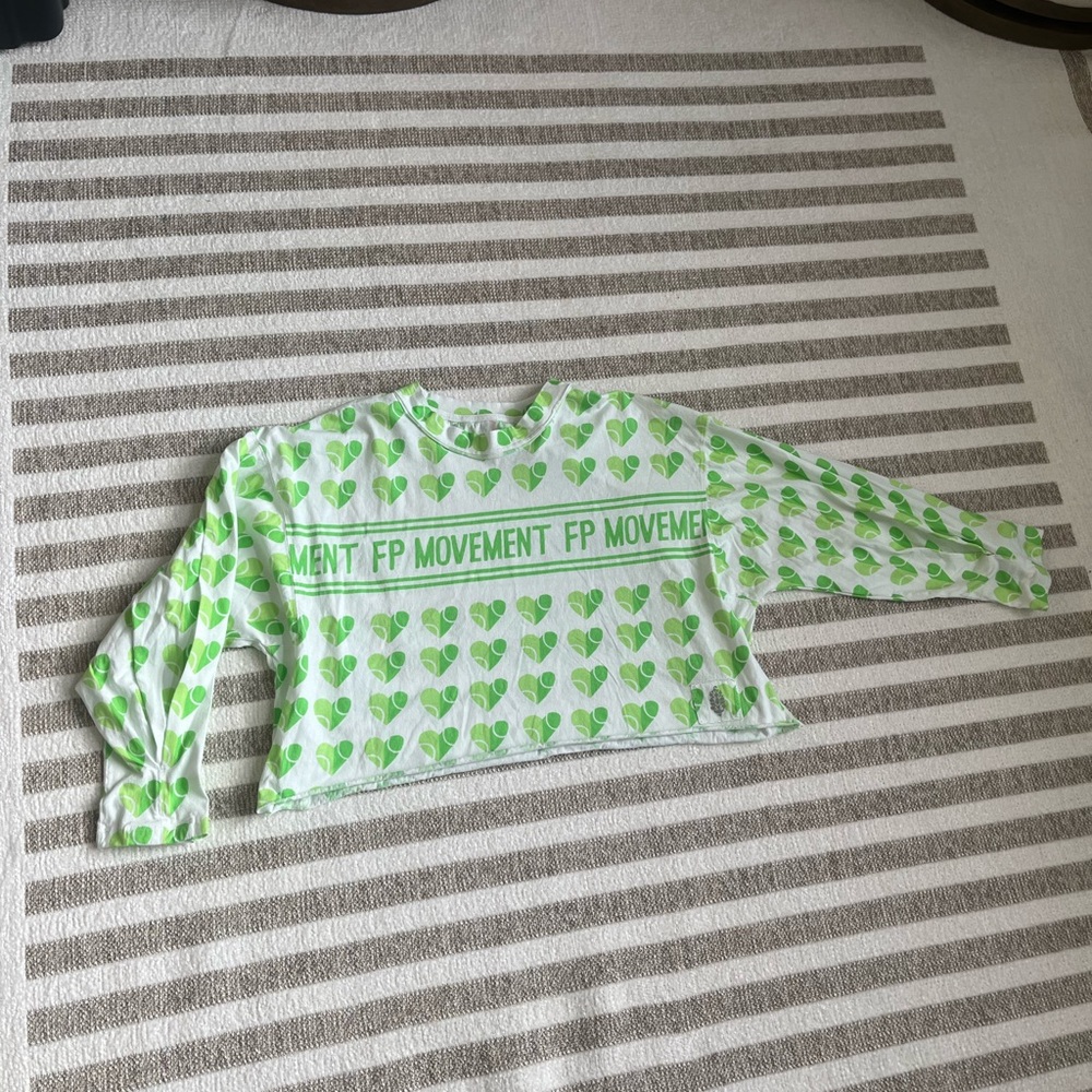 Women’s Free People Green Heart Print Top